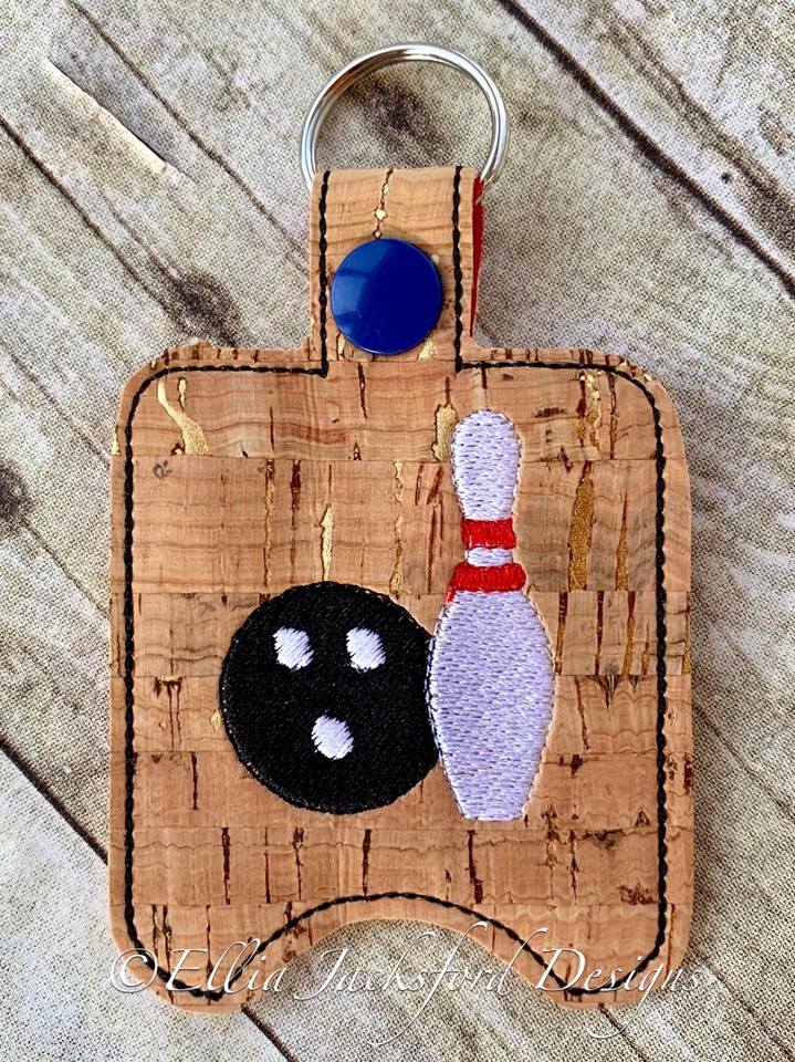 Bowling Sanitizer Holder 4x4 and 5x7 included- Embroidery Design - DIGITAL Embroidery DESIGN