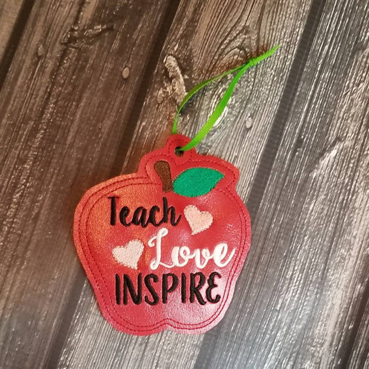 Teach Love Inspire Ornament - Digital Embroidery Design