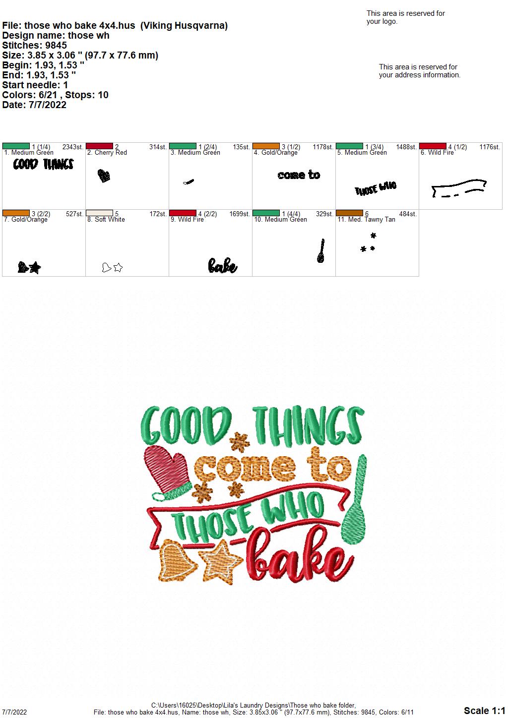 Those Who Bake - 3 sizes- Digital Embroidery Design