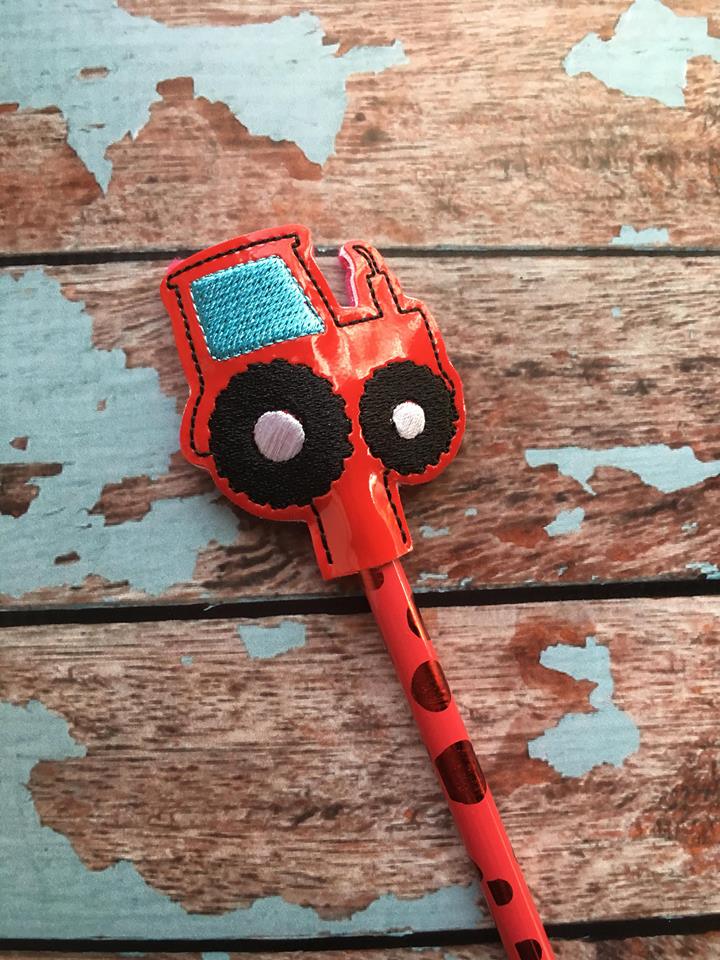 Tractor Pencil Toppers - Embroidery Design - DIGITAL Embroidery DESIGN