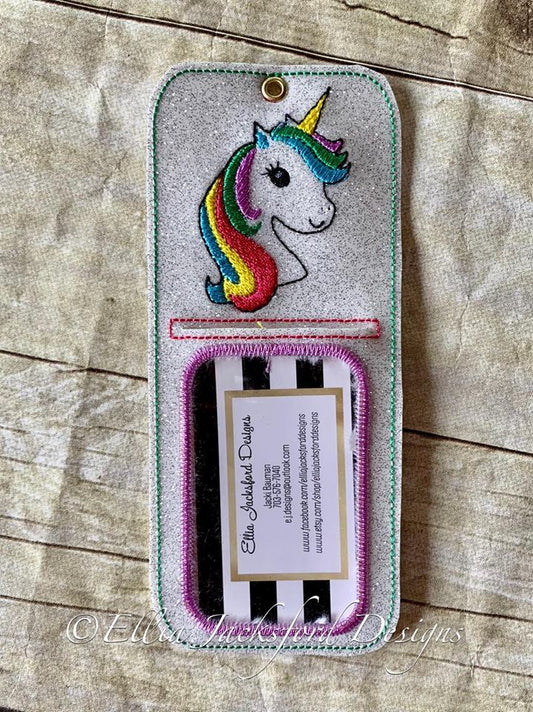 Unicorn ID holder - Embroidery Design - DIGITAL Embroidery design
