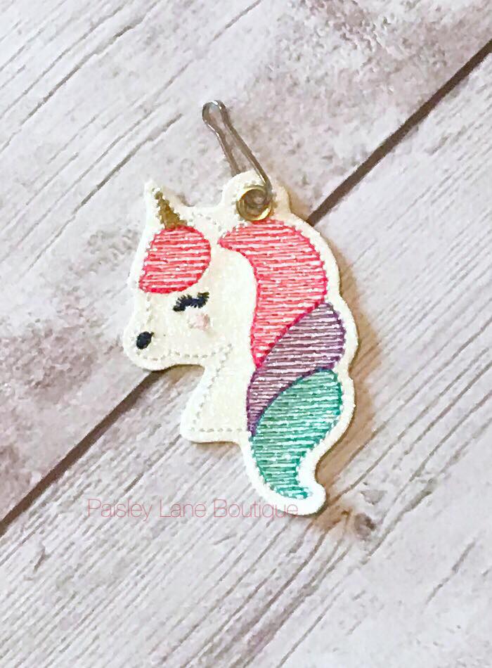 Unicorn Zipper Pull - Embroidery Design - DIGITAL Embroidery DESIGN
