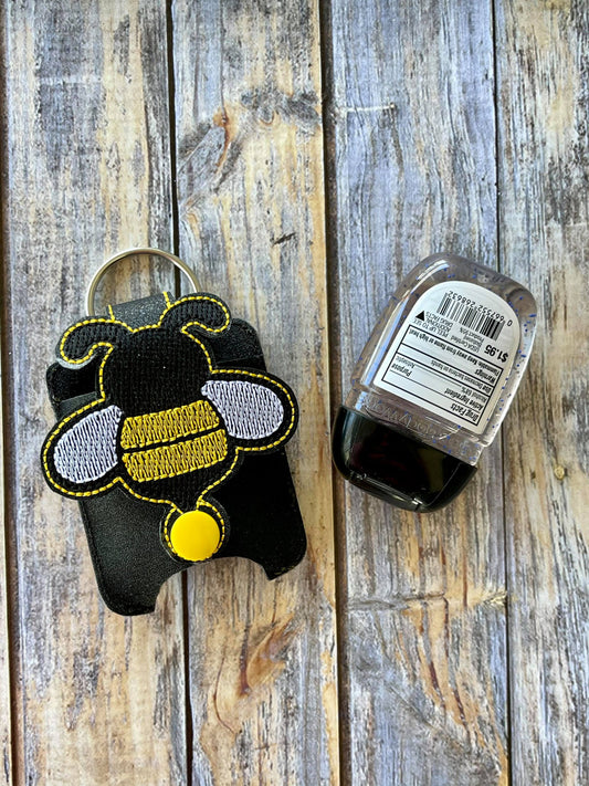 Bee Applique Fold Over Sanitizer Holder 5x7- DIGITAL Embroidery DESIGN