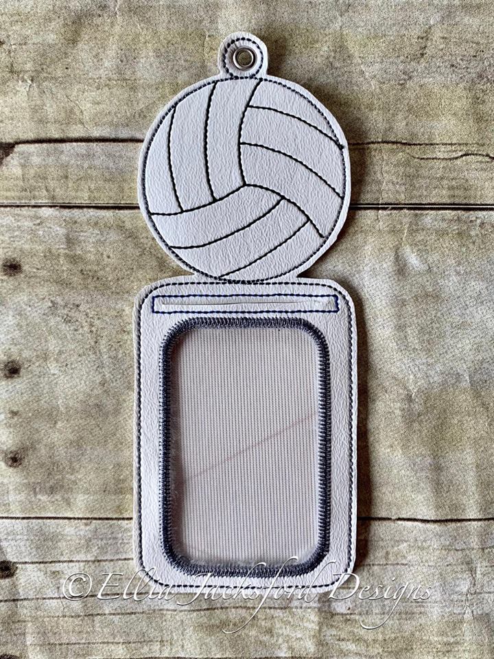 Volleyball ID holder - Embroidery Design - DIGITAL Embroidery design